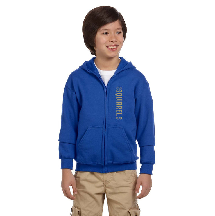 SMY SPIRITWEAR - VERTICAL SQUIRRELS - GILDAN ZIPPED HOODIE - YOUTH