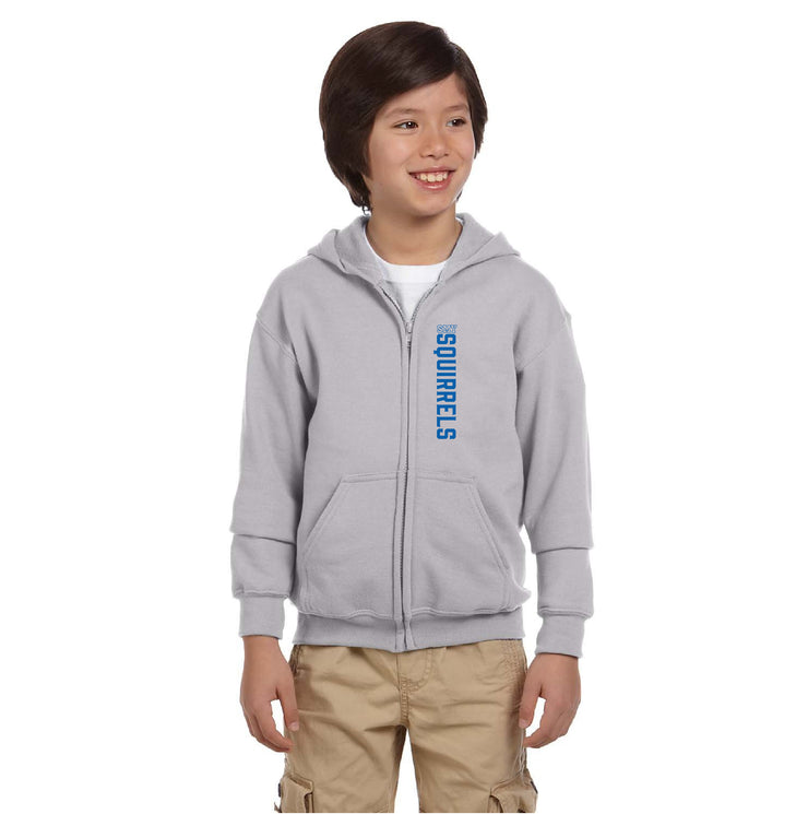 SMY SPIRITWEAR - VERTICAL SQUIRRELS - GILDAN ZIPPED HOODIE - YOUTH