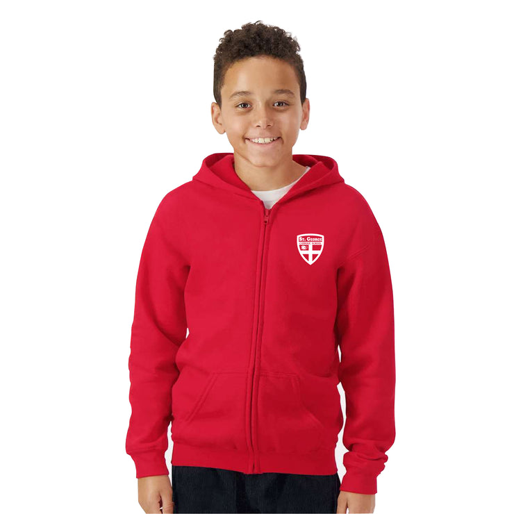 ST. GEORGE SPIRITWEAR- YOUTH GILDAN COTTON ZIP HOODIE