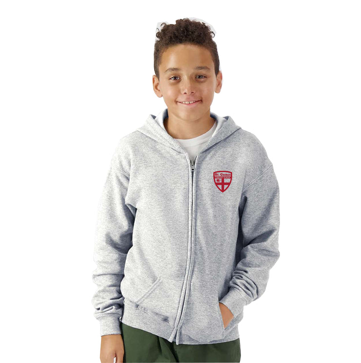 ST. GEORGE SPIRITWEAR- YOUTH GILDAN COTTON ZIP HOODIE