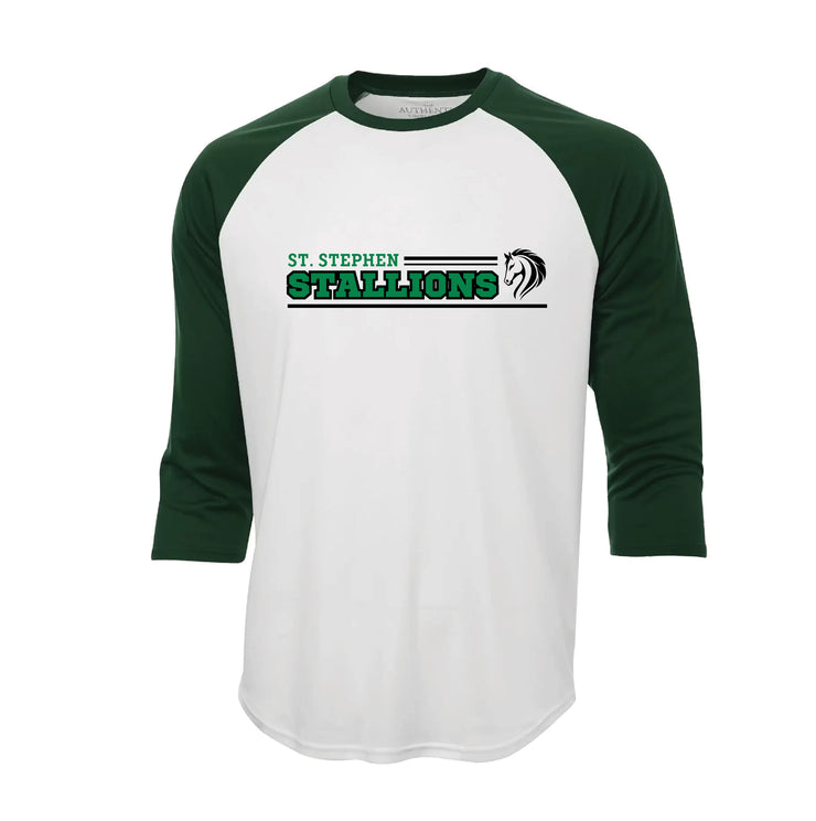 ST. STEPHEN SPIRITWEAR - STALLIONS - ATC PRO BASEBALL TEE - ADULT