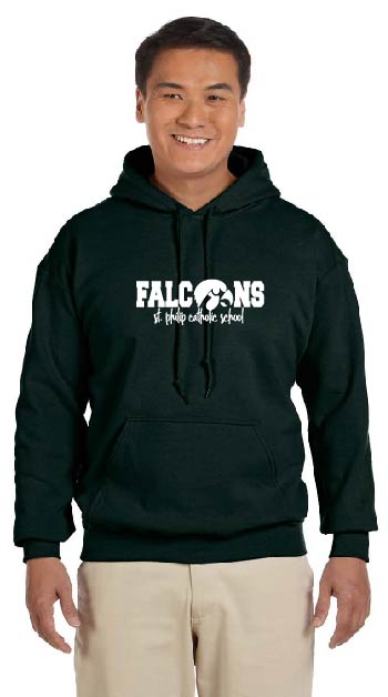 ST. PHILIP SPIRITWEAR - ADULT - GILDAN HEAVY BLEND COTTON HOODIE-FALCONS LOGO