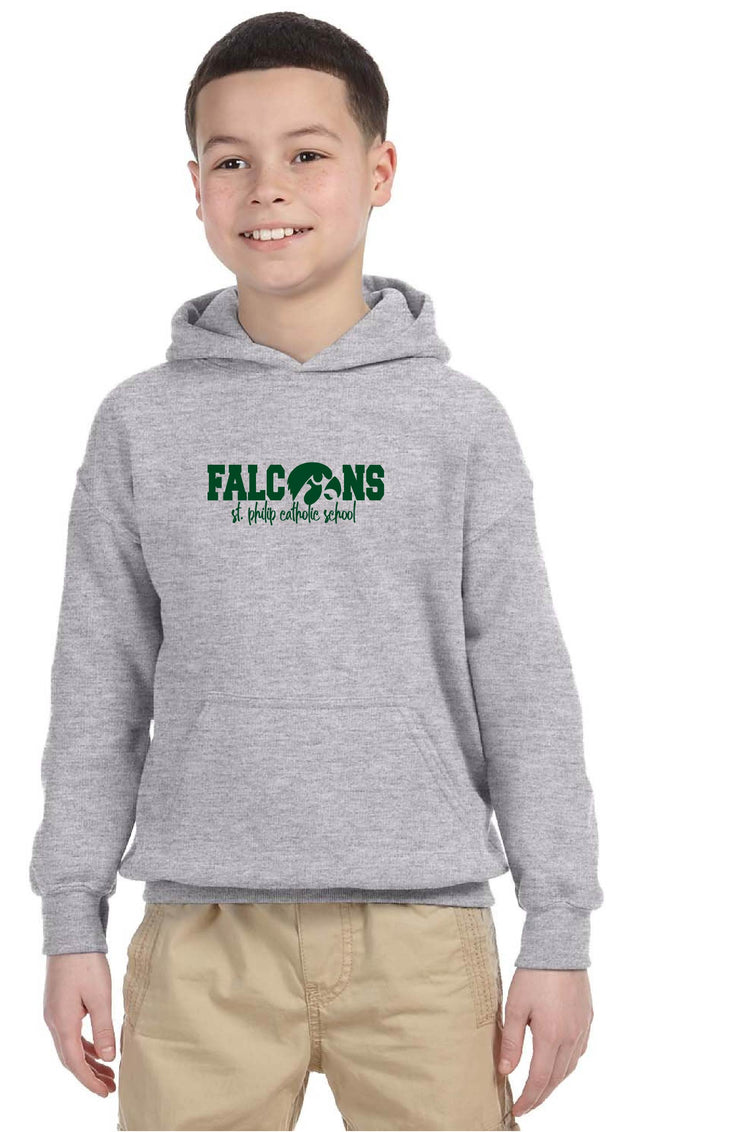 ST. PHILIP SPIRITWEAR - YOUTH - GILDAN HEAVY BLEND COTTON HOODIE- FALCONS LOGO