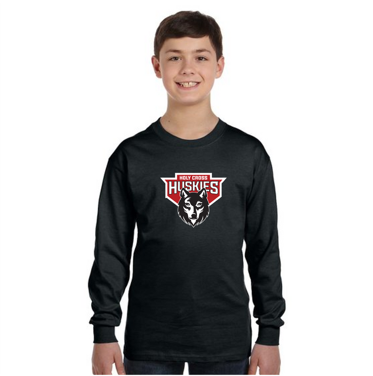 HOLY CROSS SPIRITWEAR - HUSKIES - GILDAN COTTON LONGSLEEVE - YOUTH