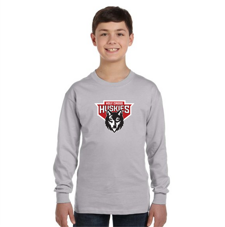 HOLY CROSS SPIRITWEAR - HUSKIES - GILDAN COTTON LONGSLEEVE - YOUTH