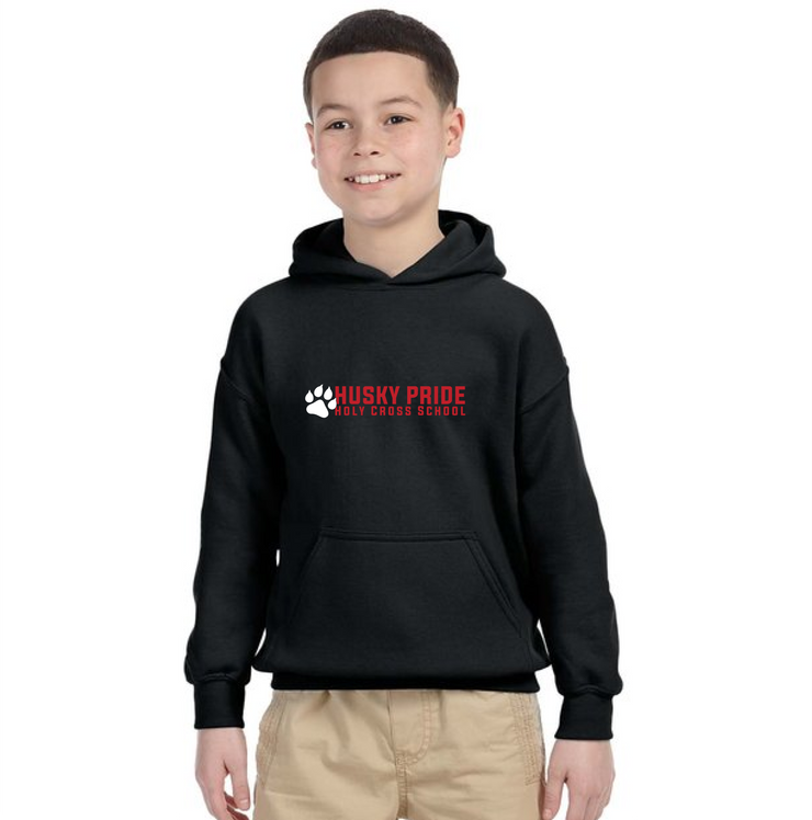 HOLY CROSS SPIRIT - HUSKY PRIDE - GILDAN COTTON HOODIE - YOUTH