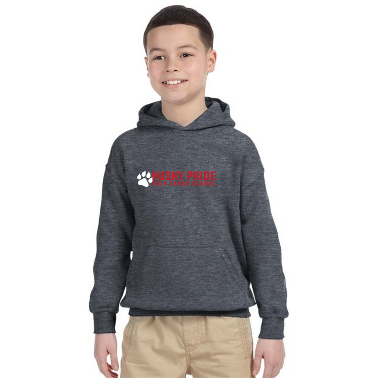 HOLY CROSS SPIRIT - HUSKY PRIDE - GILDAN COTTON HOODIE - YOUTH