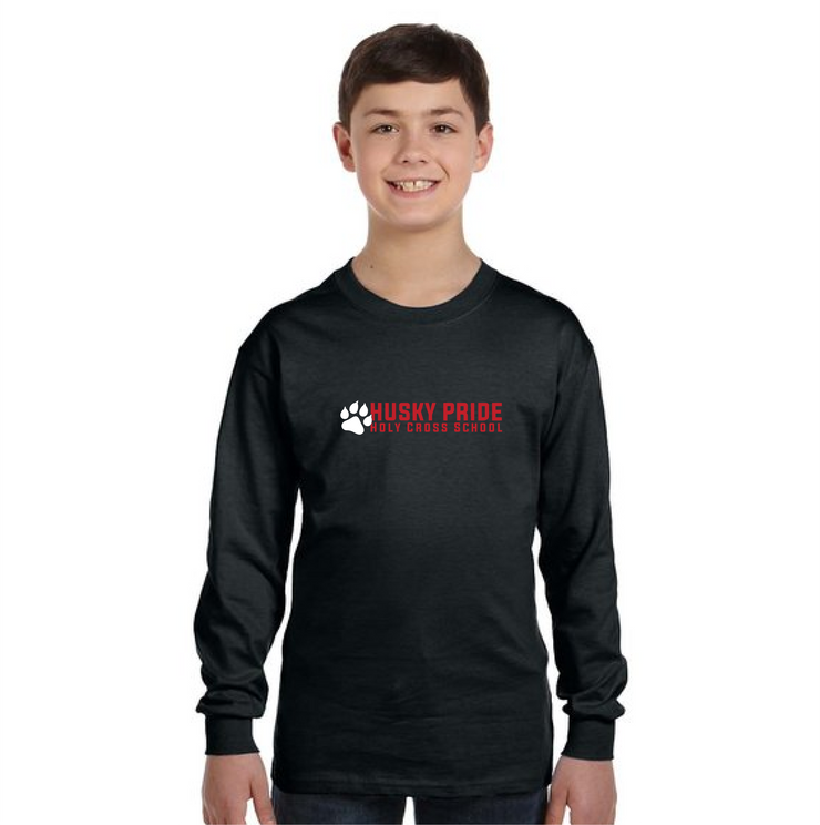 HOLY CROSS SPIRIT - HUSKY PRIDE - GILDAN COTTON LONGSLEEVE - YOUTH