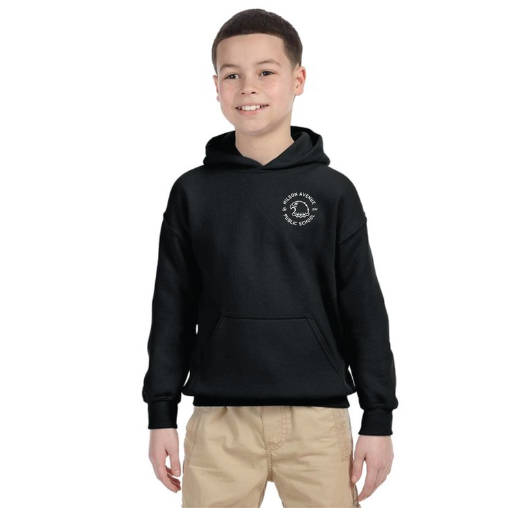 HILSON AVENUE SPIRITWEAR - LEFT CHEST LOGO - GILDAN COTTON HOODIE - YOUTH
