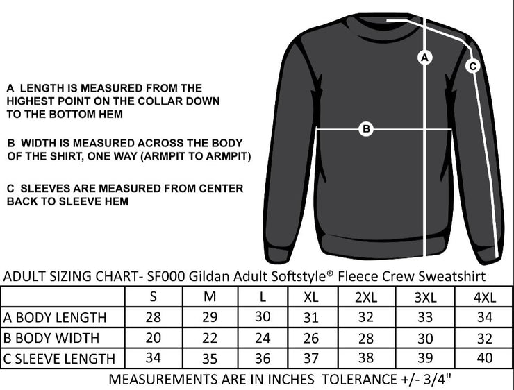 NAVAN GRADS HOCKEY - LEFT CHEST CIRCLE EMBROIDERY - GILDAN HEAVY BLEND FLEECE CREWNECK - ADULT)