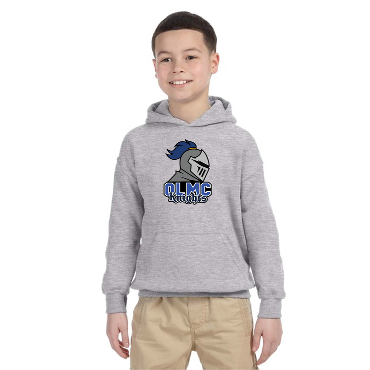 OLMC SPIRITWEAR - OLMC KNIGHTS - GILDAN COTTON HOODIE - YOUTH