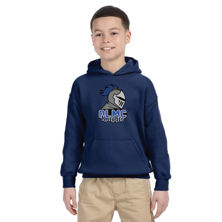 OLMC SPIRITWEAR - OLMC KNIGHTS - GILDAN COTTON HOODIE - YOUTH
