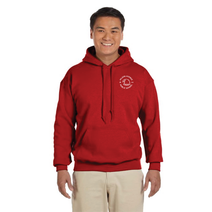 HILSON AVENUE SPIRITWEAR - LEFT CHEST LOGO - GILDAN COTTON HOODIE - ADULT
