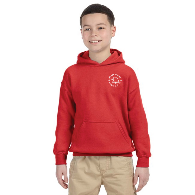 HILSON AVENUE SPIRITWEAR - LEFT CHEST LOGO - GILDAN COTTON HOODIE - YOUTH