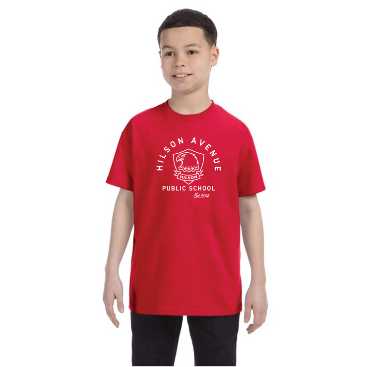 HILSON AVENUE SPIRITWEAR - 1 COLOUR LOGO - GILDAN COTTON TEE - YOUTH