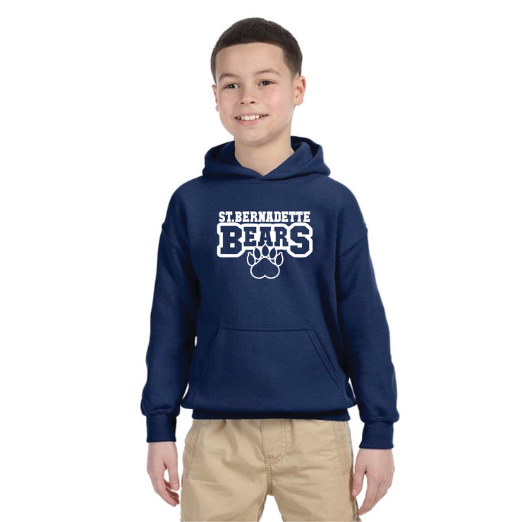 ST. BERNADETTE SPIRITWEAR - BEARS PRINT - GILDAN HEAVY BLEND COTTON HOODIE - YOUTH