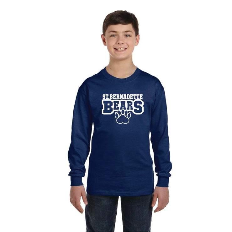 ST. BERNADETTE SPIRITWEAR - BEARS PRINT - GILDAN LONG SLEEVE - YOUTH