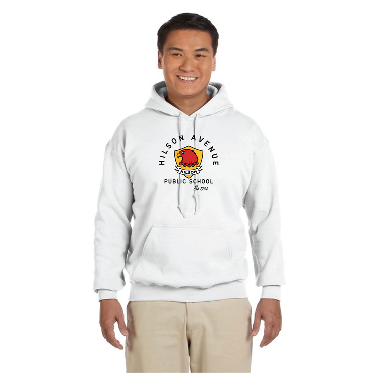 HILSON AVENUE SPIRITWEAR - 3 COLOUR LOGO - GILDAN COTTON HOODIE - ADULT