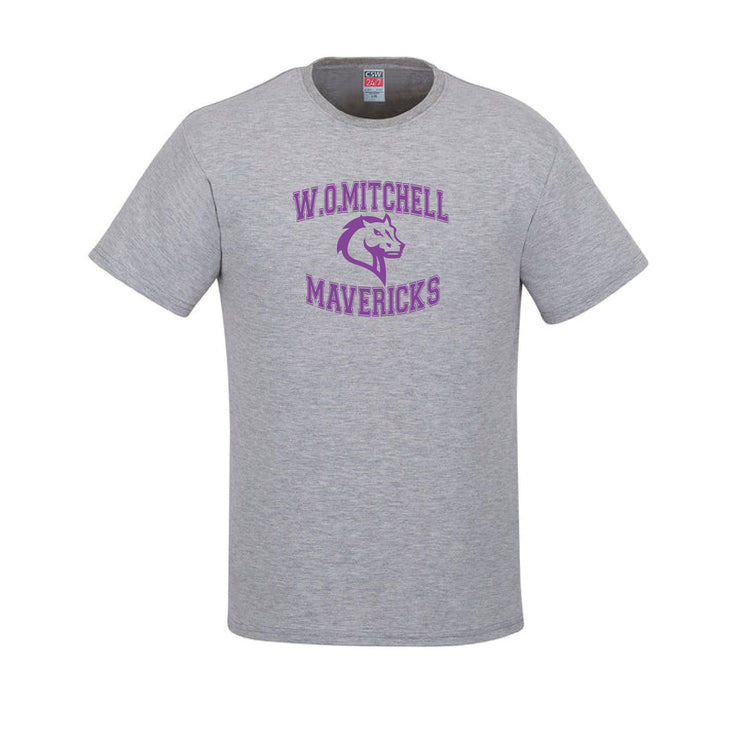W.O. MITCHELL SPIRITWEAR - FULL FRONT MAVRICKS PRINT - PARKOUR CREWNECK RING - LADIES