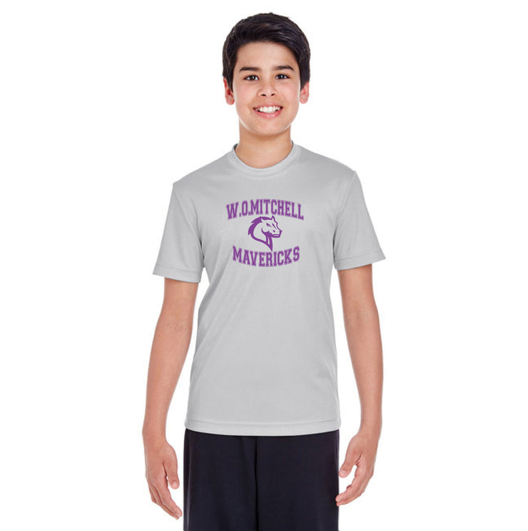 W.O. MITCHELL SPIRITWEAR - FULL FRONT MAVRICKS PRINT - TEAM 365 PERFORMANCE TEE - YOUTH