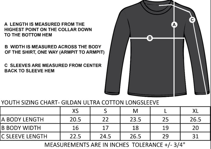 NAVAN GRADS HOCKEY - LEFT CHEST CIRCLE EMBROIDERY - GILDAN HEAVY BLEND FLEECE CREWNECK - YOUTH