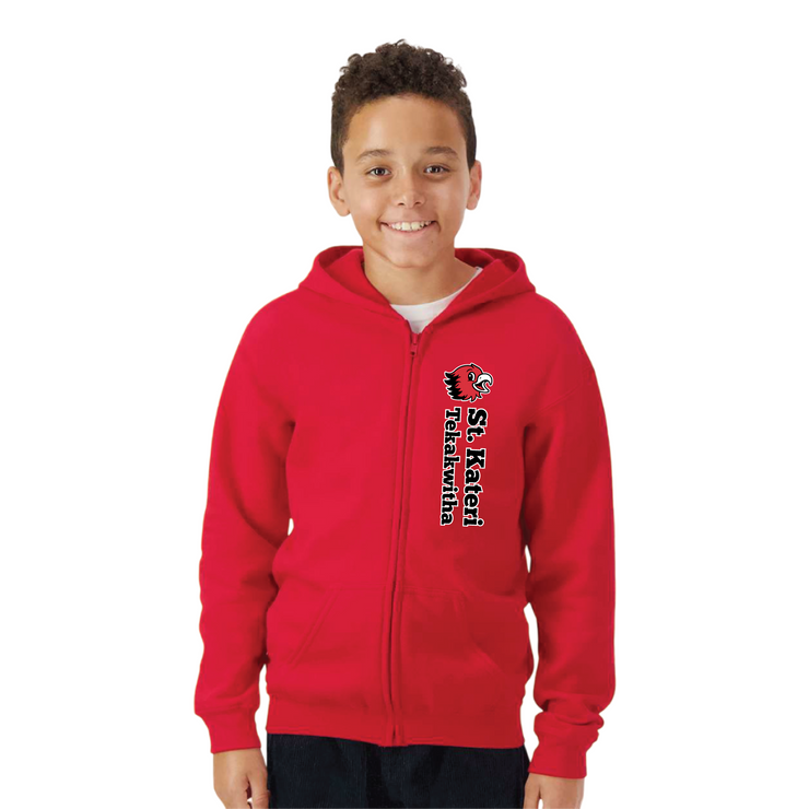 ST. KATERI SPIRITWEAR - GILDAN COTTON ZIPPED HOODIE - YOUTH