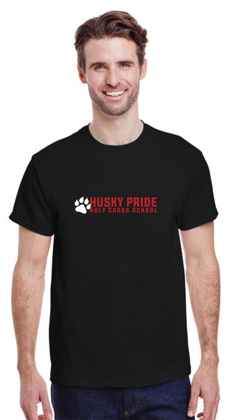 HOLY CROSS SPIRIT - HUSKY PRIDE - GILDAN COTTON TEE - ADULT