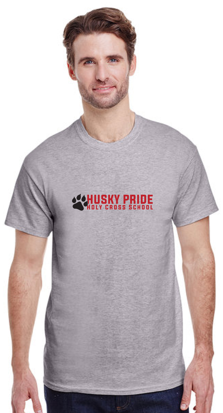 HOLY CROSS SPIRIT - HUSKY PRIDE - GILDAN COTTON TEE - ADULT