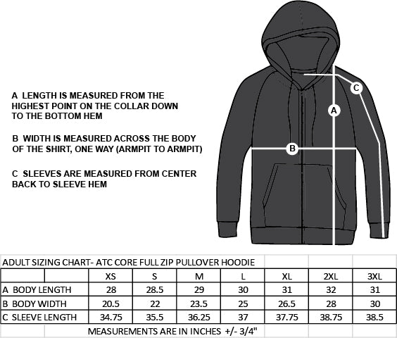 FALLINGBROOK STAFFWEAR - ATC CORE FULL ZIPPED HOODIE