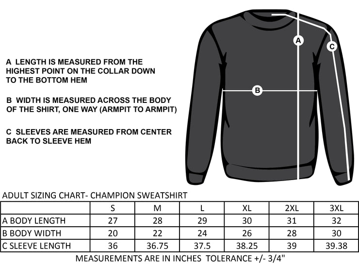 ST. ANNE STAFFWEAR- EMB CREST LEFT CHEST- CHAMPION CREWNECK SWEATSHIRT