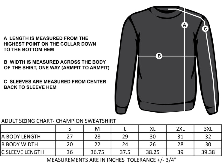 ASH GRAD APPAREL- CHAMPION COTTON CREWNECK SWEATSHIRT - ADULT