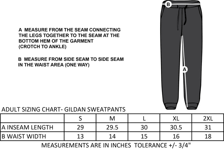 ST. PATRICK SPIRITWEAR- ADULT - GILDAN COTTON SWEATPANTS- SCHOOL LOGO