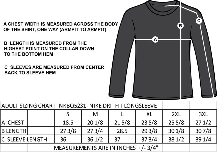 KNR CLUB MEMBERS- NIKE® Dri-FIT COTTON/POLY LONG SLEEVE TEE.