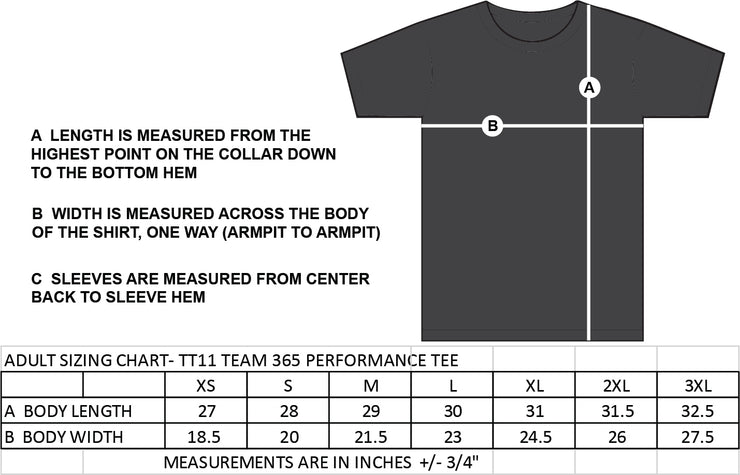 CONNAUGHT PUBLC SCHOOL SPIRITWEAR- FULL FRONT- ADULT- TEAM 365 PERFORMANCE TEE