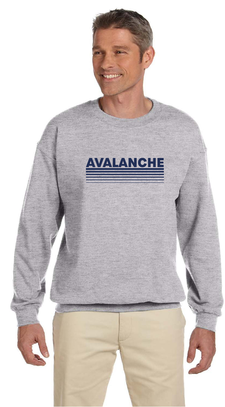 ASH SPIRITWEAR  - AVALANCHE LOGO - GILDAN COTTON FLEECE CREWNECK - ADULT