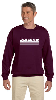 ASH SPIRITWEAR  - AVALANCHE LOGO - GILDAN COTTON FLEECE CREWNECK - ADULT