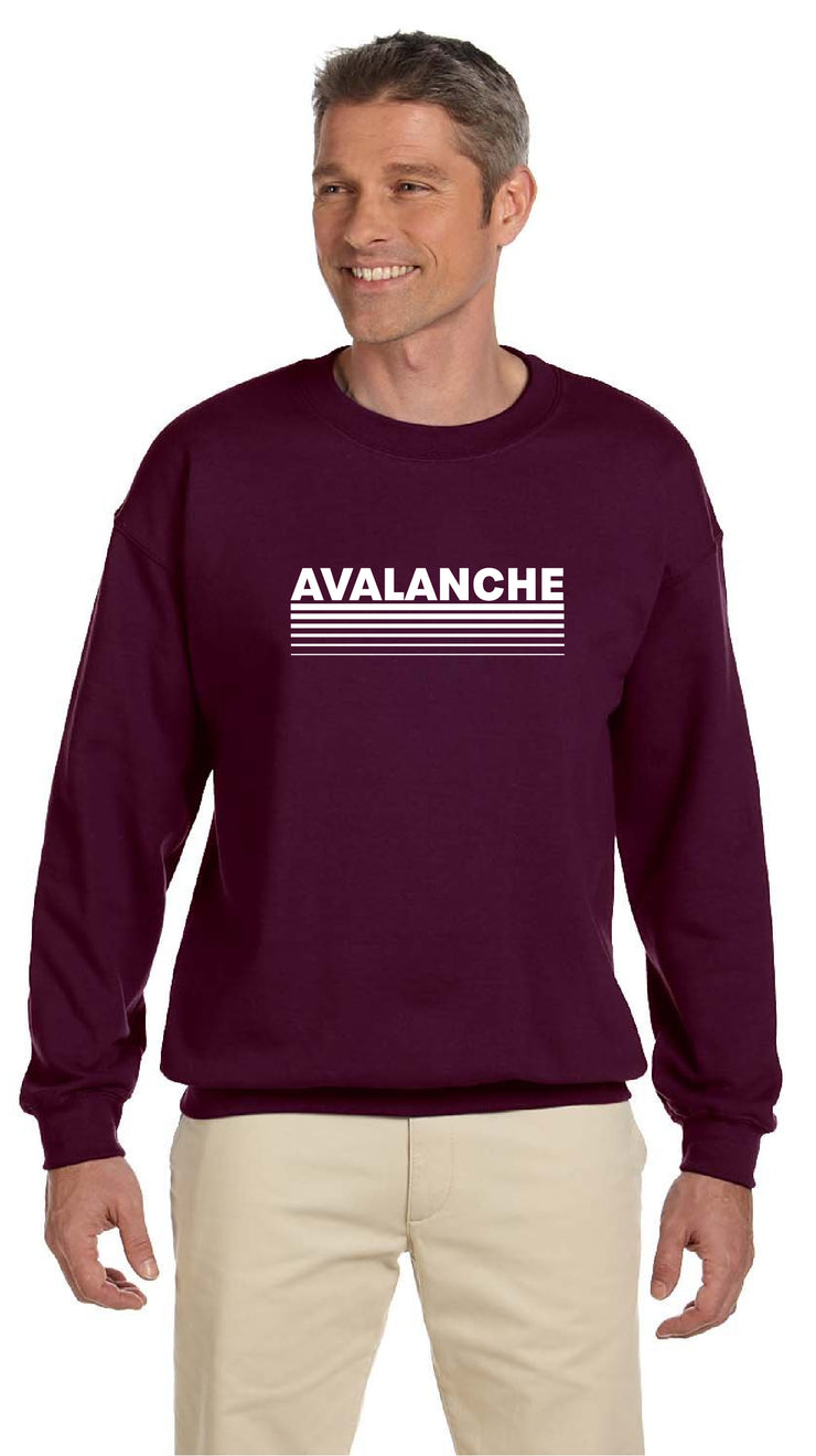 ASH SPIRITWEAR  - AVALANCHE LOGO - GILDAN COTTON FLEECE CREWNECK - ADULT
