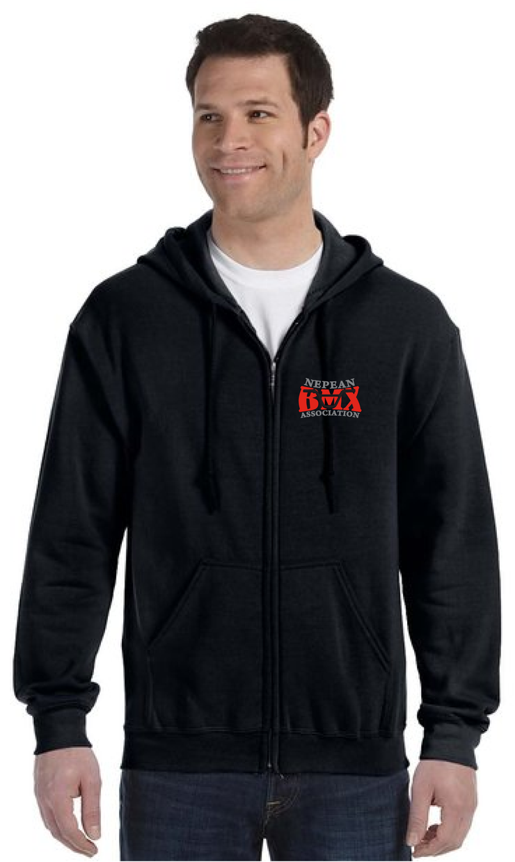 NEPEAN BMX MERCH- ADULT- GILDAN COTTON ZIPPED HOODIE