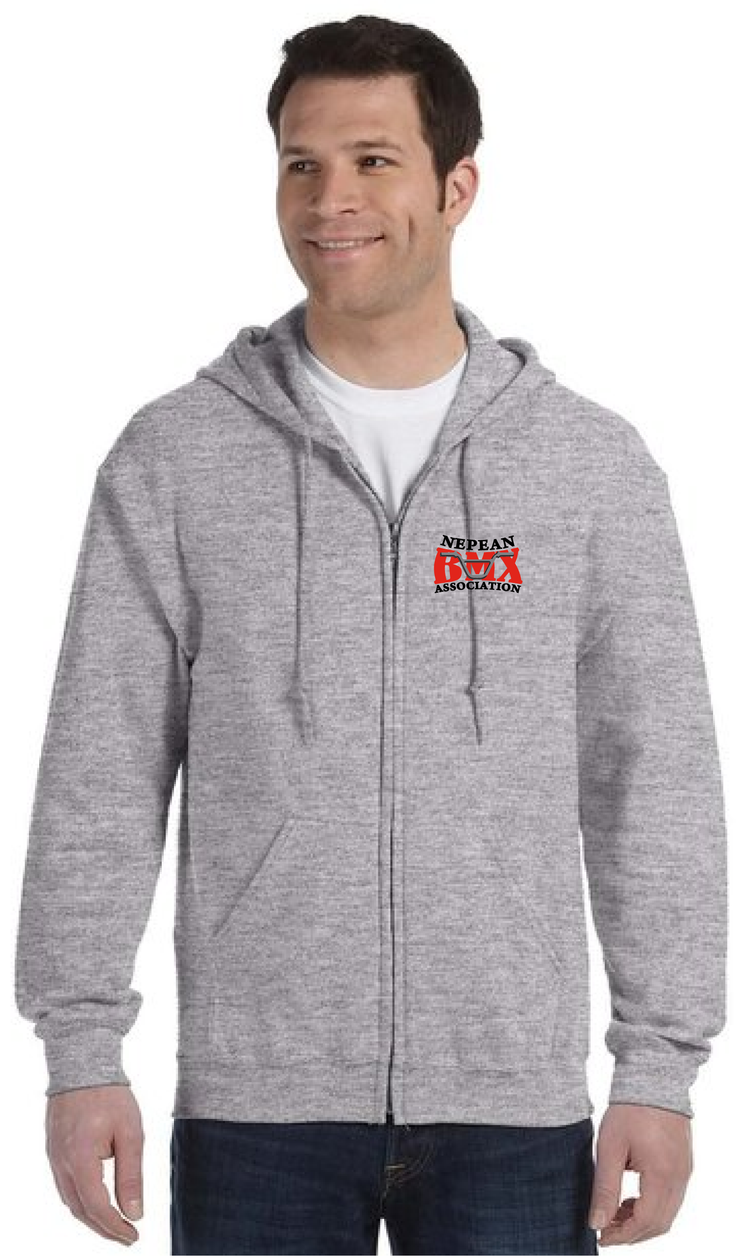 NEPEAN BMX MERCH - GILDAN COTTON ZIPPED HOODIE - ADULT