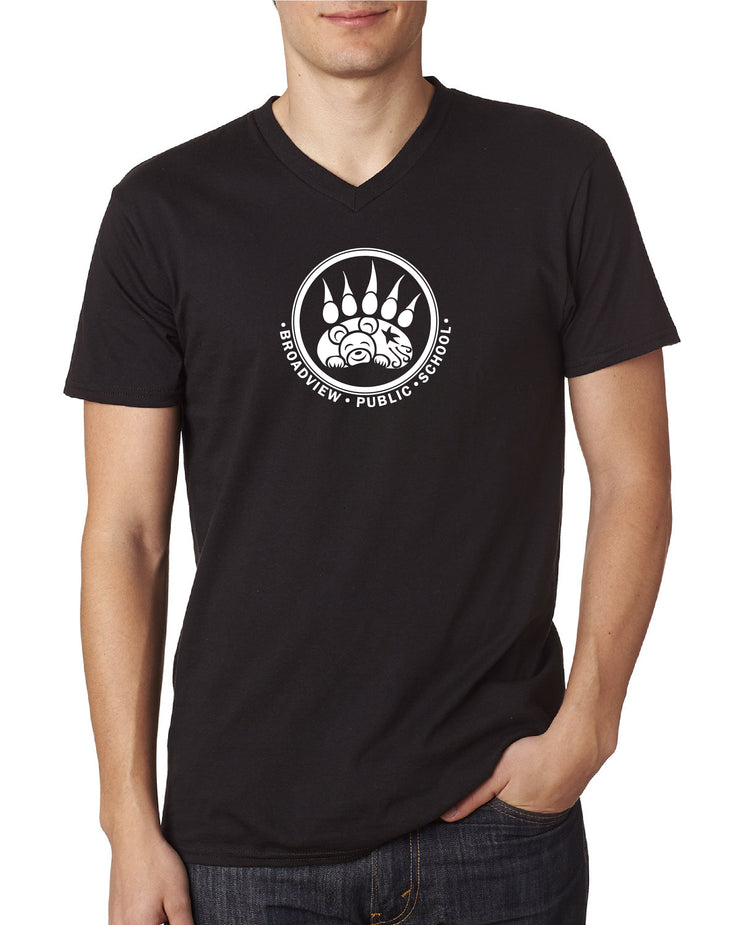 BROADVIEW STAFFWEAR - PAW LOGO - NEXT LEVEL V NECK T SHIRT - MENS