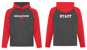 BROADVIEW STAFFWEAR - TEXT LOGO - ATC DYNAMIC HEATHER FLEECE TWO TONE HOODED SWEATSHIRT - ADULT