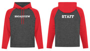 BROADVIEW STAFF- TEXT LOGO- ATC DYNAMIC HEATHER FLEECE TWO TONE HOODED SWEATSHIRT