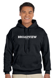 BROADVIEW STAFFWEAR - TEXT LOGO - GILDAN HEAVY BLEND HOODED SWEATSHIRT - ADULT