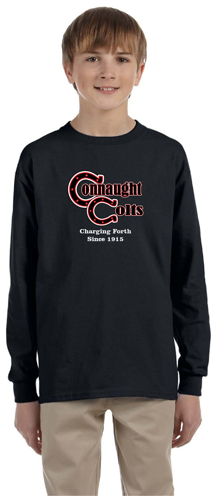 CONNAUGHT PUBLIC SCHOOL SPIRITWEAR- YOUTH GILDAN COTTON LONGSLEEVE
