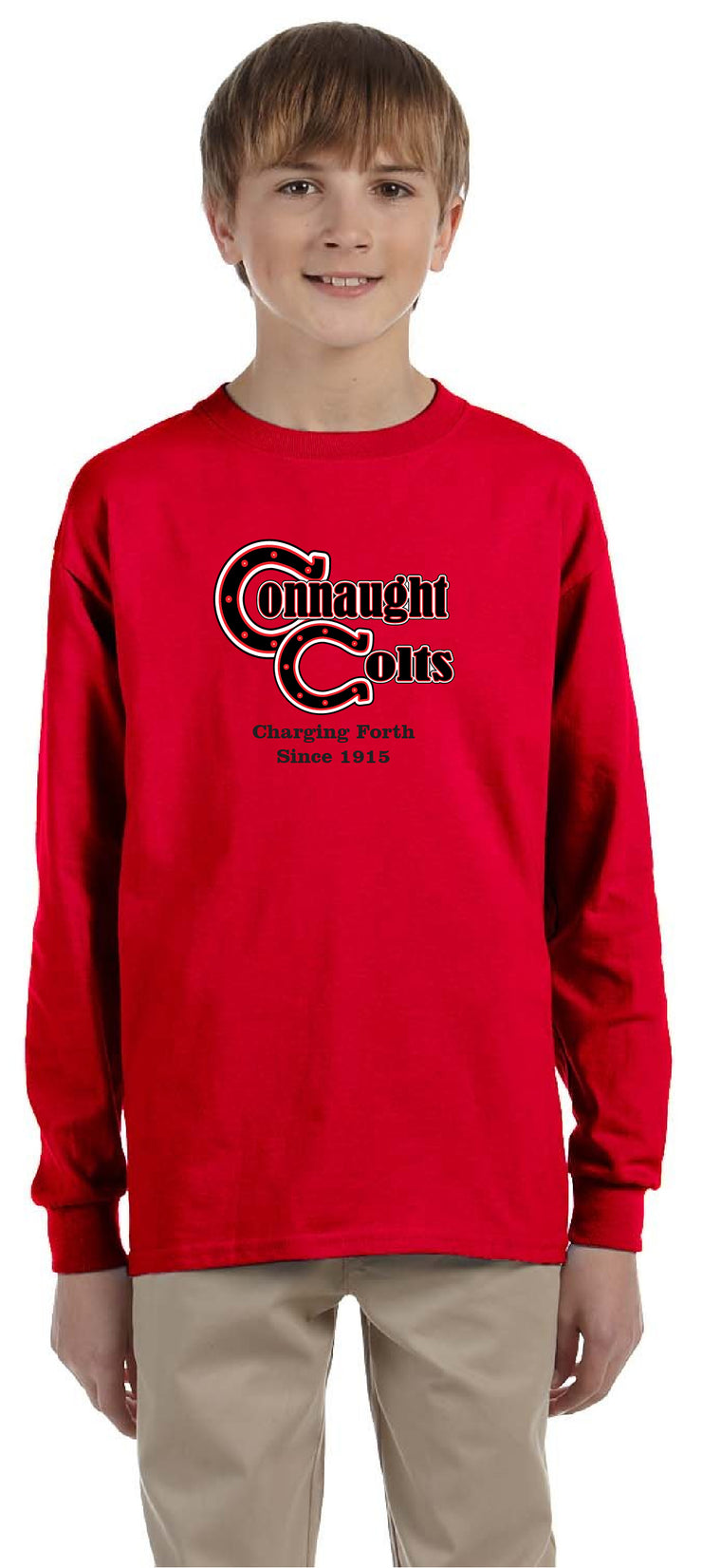 CONNAUGHT PUBLIC SCHOOL SPIRITWEAR- YOUTH GILDAN COTTON LONGSLEEVE