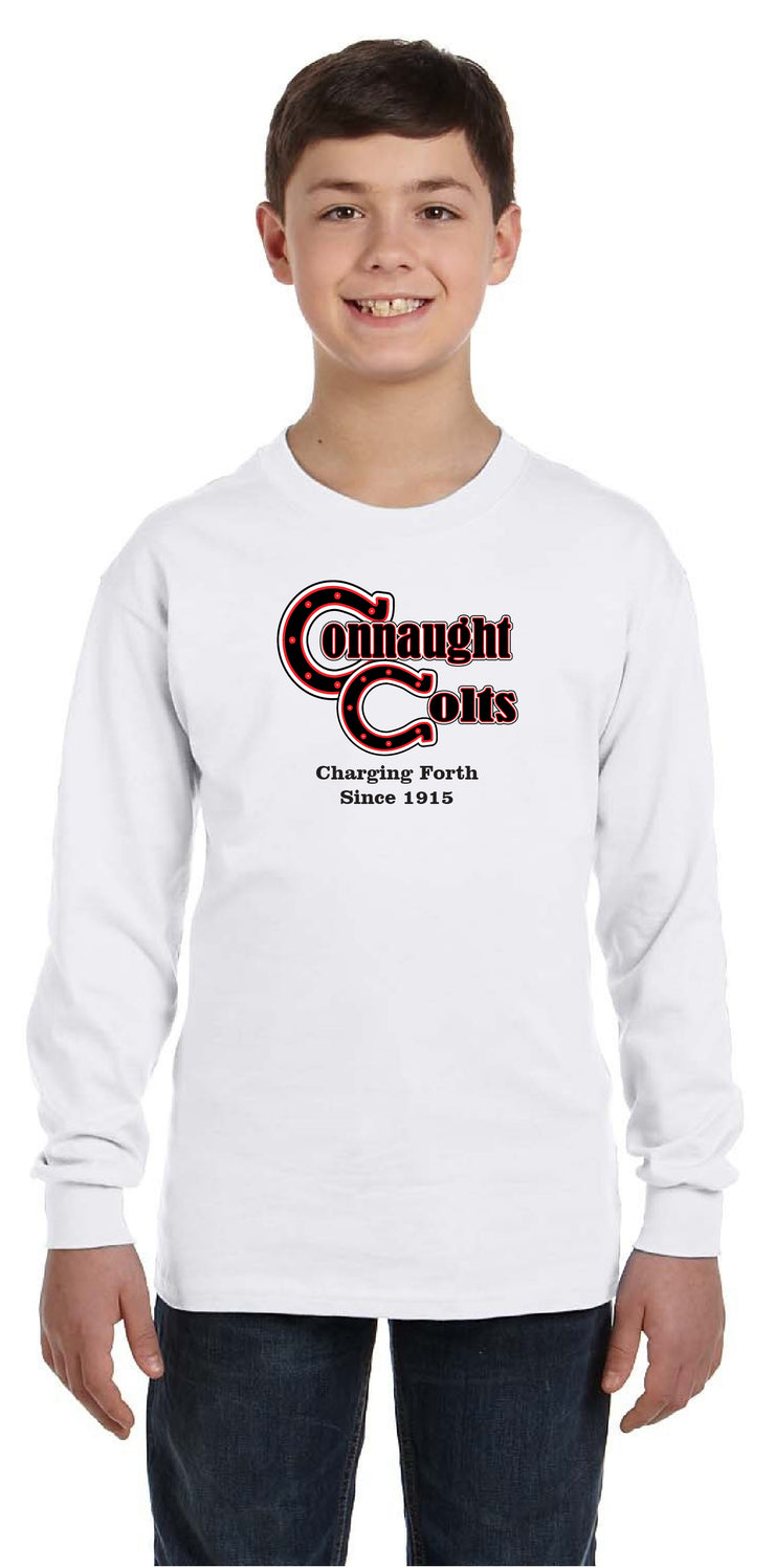 CONNAUGHT PUBLIC SCHOOL SPIRITWEAR- YOUTH GILDAN COTTON LONGSLEEVE