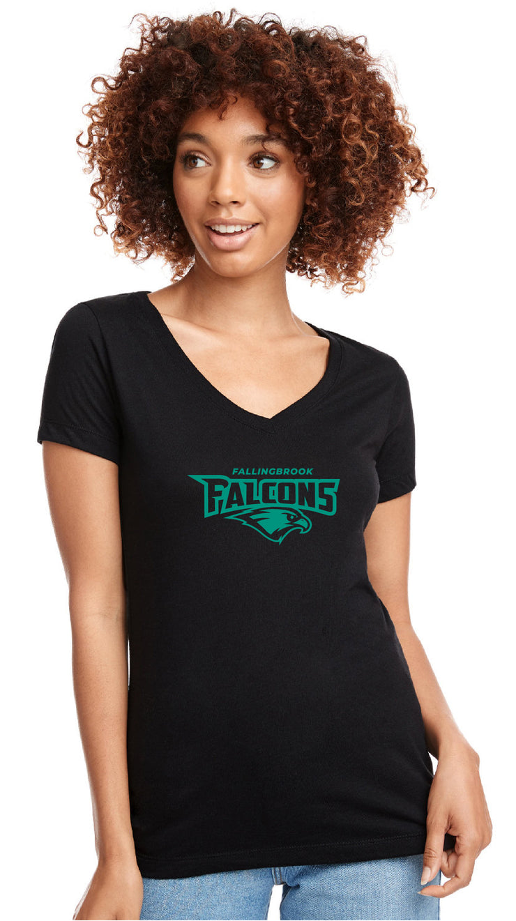 FALLINGBROOK STAFFWEAR - NEXT LEVEL RINGSPUN V NECK - LADIES