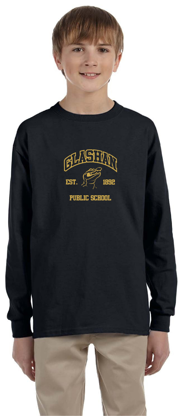 GLASHAN SPIRITWEAR - GATORS LOGO - GILDAN COTTON LONGSLEEVE