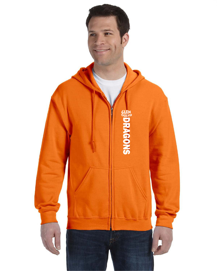 GLEN OGILVIE SPIRITWEAR- ADULT- GILDAN ZIPPED HOODIE