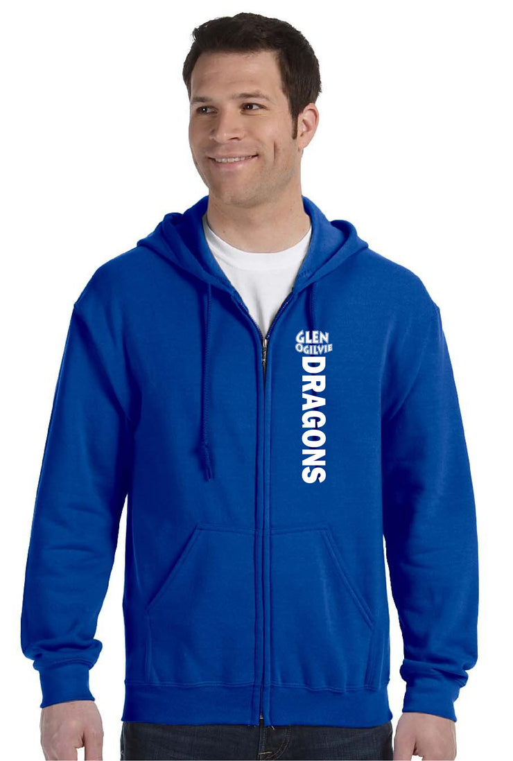 GLEN OGILVIE SPIRITWEAR- ADULT- GILDAN ZIPPED HOODIE